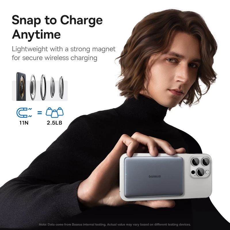 Power bank biru bercahaya